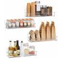 Adhesive Acrylic Spice Rack Organizer for Wall with 2 Nano Double Sided Tape, Spice Shelf Organization for Kitchen Cabinet Door/Pantry Door, Wall Mount Seasoning Rack (Clear-4 Pack)