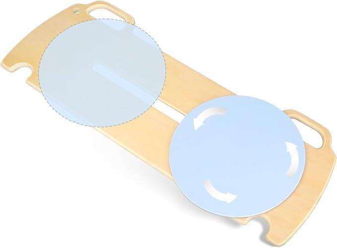 Kapvis 360-Degree Turntable Transfer Board, Sliding Board for Smooth, Pain-Free Transfers from Wheelchair to Bed, Toilet, Car, with Non-Slip Pads, for Seniors, Disabled, Patients (31.5" x 12" x 0.7")