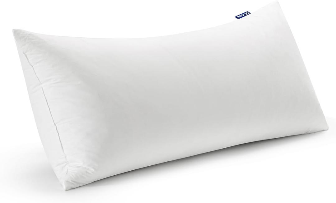 MIULEE Feather Pillow Insert 16x26, Decorative Down Feather Decorative Fluffy Throw Pillow Cotton Fabric for Living Room Sofa Bed