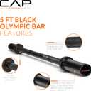CAP 20lb 5ft Olympic Barbell, Black, Strength Training
