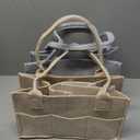 HIPHOP PANDA 2-Pack Diaper Caddy Organizer - Nursery Storage Bin & Car Organizer for Diapers, Wipes, and Baby Essentials - Dual-Color Solid Set (Grey/Oatmeal), Regular Size