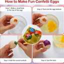 Easter Confetti for Cascarones Egg Multicolor Round Confetti and 480 1.5 x 1.5 Inches Tissue for Easter Party Supplies Decorations Toy Egg Basket, Not Included Eggs (Vivid Color)