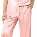 Arshiner Girls Pajamas Silk Satin Button Down Pjs 2 Piece Short Sleeve Sleepwear Set (12-13 Years, Lotus Root Pink)