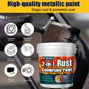 2-in-1 Rust Converter Paint for Metal, 128 Oz Black Rust Inhibitor & Rust Reformer, Rust Conversion Paint, Anti Rust Paint for Metal,Quick-drying, Industrial Grade for Car, Trailer, Steel, Equipment 