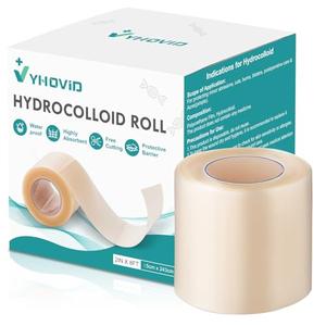Hydrocolloid Roll for Wound Care, Pimple Patch Roll Tape with Self-Adhesive, Bed Sore Bandages, Highly Absorbent for Burn, Blister, Acne Care, Sterile and Waterproof (2in x 8ft)
