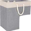 Stair Basket 16" x 16" x 10" Basket for Stairs with 3 Foldable Sections, Durable Cotton Collapsible Storage Bins, Stair Storage Organizer