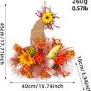 Thanksgiving Day Wreath for Front Door Fall Wreath with Sunflower Cute Doll Burlap Hat Gnome Pumpkin Pendant for Welcome Autumn and Harvest Festival