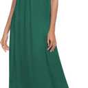 Ekouaer Womens Nightgown Sleeveless Long Night Gown Full Slip Sleep Dress Print Sleepwear Soft Lounge Dress (Medium, Dark Green)