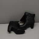 Ermonn Womens Mid Knee High Boots Chunky Heel Slouchy Metal Buckle Side Zipper Fashion Winter Shoes, Size 7.5