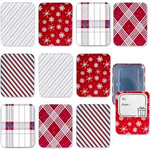 Gift Card Holder Tin Boxes for Christmas - 10 Unique Tins Holders with Lids for Gift Cards & Money - Perfect for Birthday Easter Valentines Any Holiday - Custom Red White Boxed for Easy Gift Giving