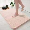 MIULEE Blush Bathroom Rugs Set 2 Piece, Small Soft Absorbent Microfiber Bath Mat Set, Non Slip Quick Dry Machine Washable Plush Shaggy Bath Rugs for Bathroom Floor, Tub and Shower, 16x24 inches