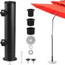Lalafancy Universal Umbrella Stand Replacement Tube, Heavy Duty Outdoor Umbrella Base Parts, Stainless Steel Patio Umbrella Base Replacement Bracket for Original Granite Stand, Black