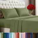 Utopia Bedding Queen Size Sheet Set  4 Piece Bed Sheets, Soft and Breathable Microfiber, Includes 1 Fitted Sheet, 1 Flat Sheet and 2 Pillowcases  Oeko-Tex - (Olive)