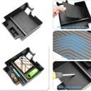 2025 2026 RDX Center Console Organizer for Acura RDX (Base/Technology/A-Spec/Advance/A-Spec Advance), Durable ABS Plastic&Anti-Slip Rubber Armrest Tray Insert 2026 RDX Accessories