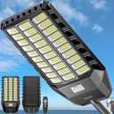 Deepn Solar Street Light, Commercial Grade Solar Lights Outdoor IP67 Waterproof, 8700W LED Flood Security Lights Motion Sensor & Dusk to Dawn Outdoor Lighting for Parking Lots, Streets & Yard, 1 Pack