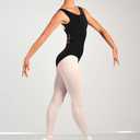 WYHDY Girls Lace Crisscross Back Dance Ballet Leotard Toddler Tank Dancewear (Black, XXL)
