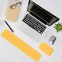 Leather Wrist Rest for Keyboard and Mouse, Comfort Memory Foam Wrist Rest with Non-Slip PU Base, Ergonomic Keyboard Wrist Support for Typing Pain Relief, Protect Hand and Arm (Yellow)