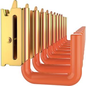10 Pack E Track Large J Hooks,E-Track J Hanger for Trailer (2" Gold Hook) | Heavy Duty Steel E-Track/ X -Track J Hooks for Enclosed Trailer,Garage, Vans,Workshop,E Track Accessories