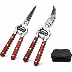 Garden Pruning Shears 2 Pack,Bonsai Trimming Scissors 8"Heavy Duty Garden Scissors Gardening Sharp for Handheld Heavy Duty Hedge Plant Branch Clippers Scissors Pruners Tools