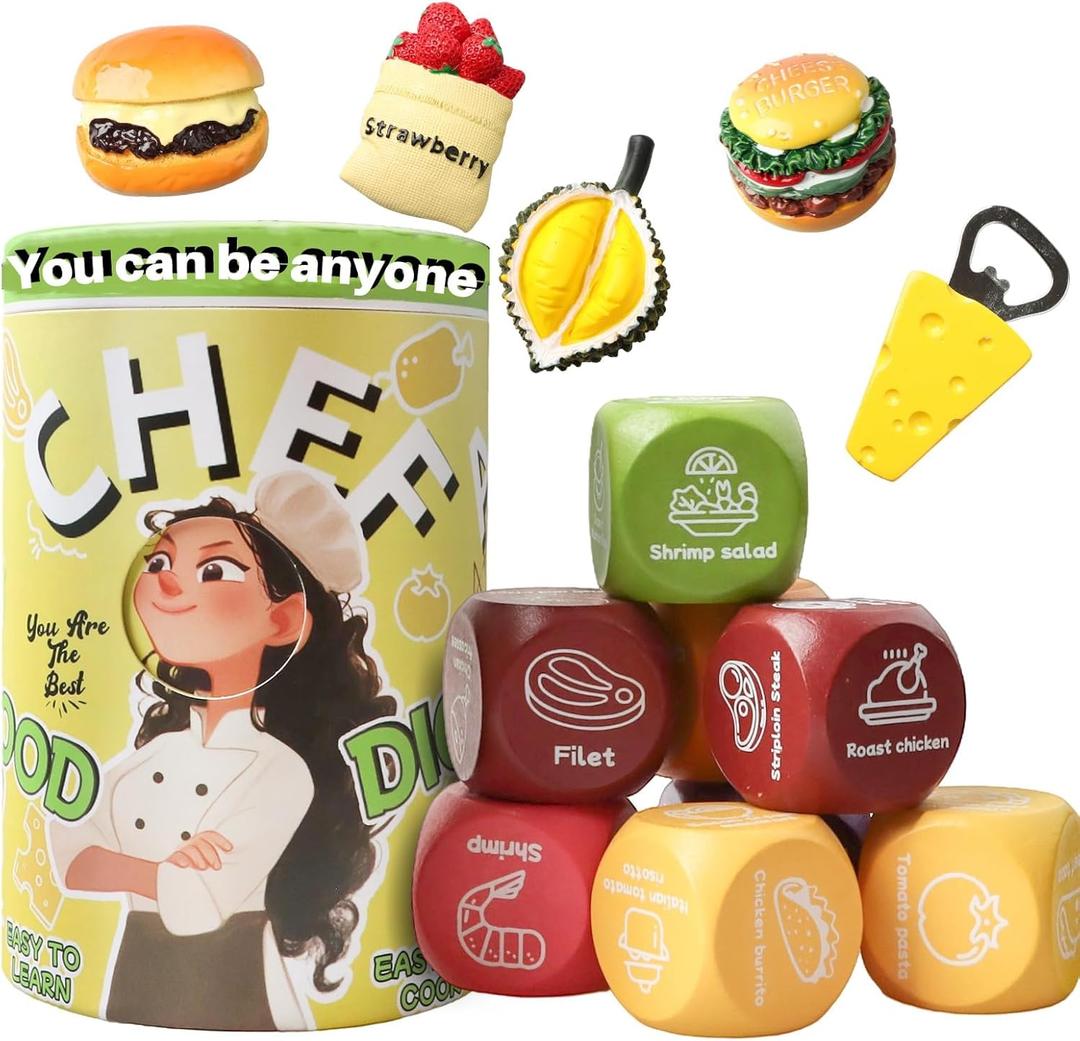 Food Dice Date Night Dice Anniversary Birthday Wedding Christmas Couples Gifts for Him Her Husband Wife Boyfriend Girlfriend Food Decision Games Easter Basket Stuffers for Teens Adults Men Women