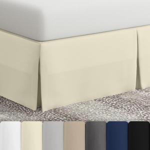 Bed Maker’s Never Lift Your Mattress Wrap Around Bed Skirt, Classic Style, Low Maintenance Wrinkle Resistant Fabric, Traditional 14 Inch Drop Length, Cream, Twin