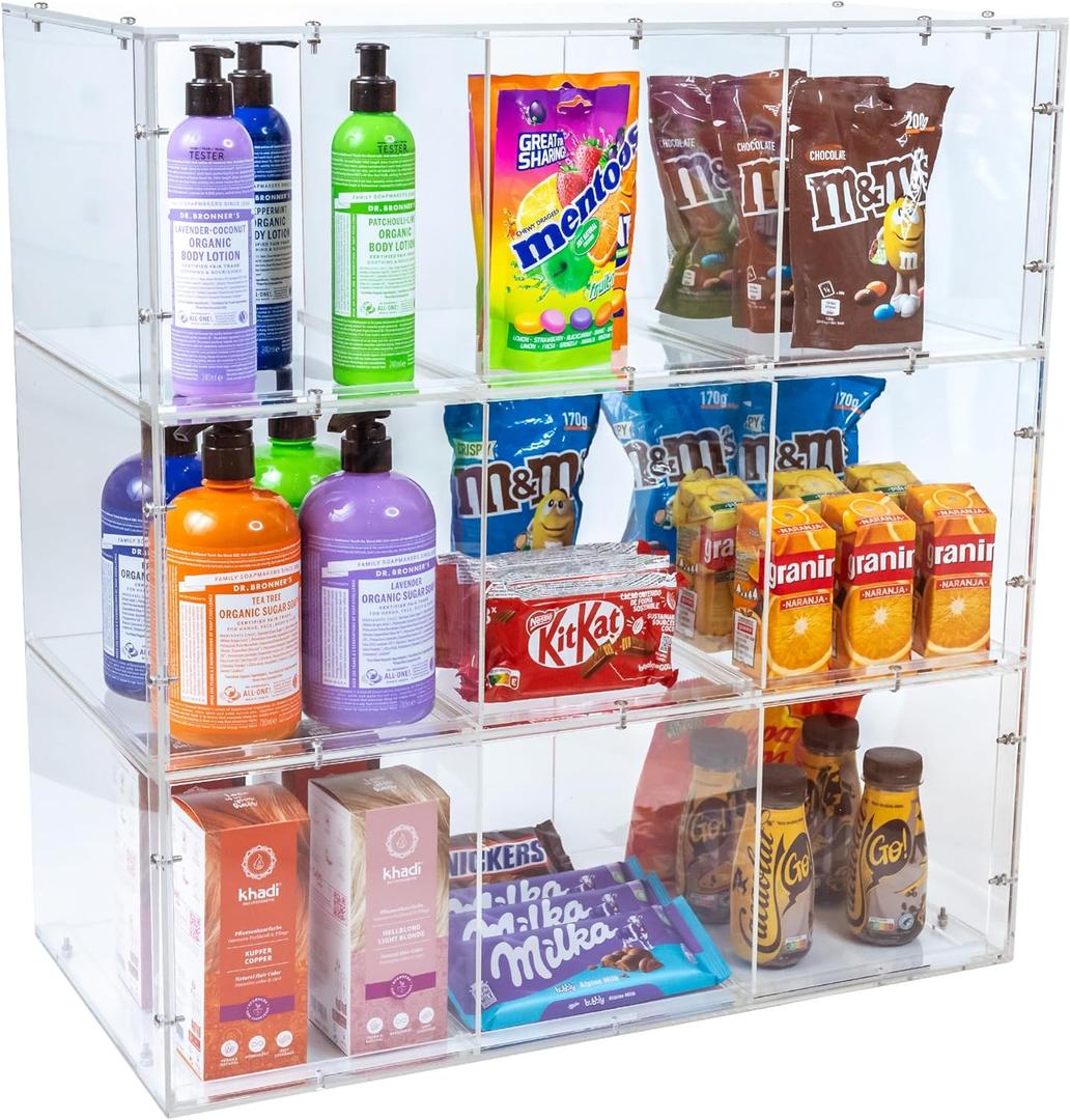 Acrylic Display Case with Shelves | Impressive Presentation of Products | Transparent Acrylic Display Case | Organize Your Countertop | Liquor Display Shelf | Showcase Display