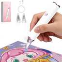 Electric Diamond Painting Pen, Cordless Vacuum Diamond Art Pen Low-Noise, Wax-Free, 3-Speed Adjustable, Rechargeable, Lightweight, Extra Tips - DIY Diamond Art Accessories Pens for Crafts Lovers
