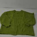 Women's Open Front Chunky Knit Cardigan Green XL (Open Front)