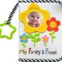 ABCKEY My Family And Friends Baby Photo Album With Sunflower Baby-safe mirror Holds 18 Photos Colourful