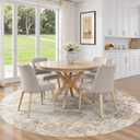 6ft Round Area Rug - 6X6 Abstract Washable Large Soft Foldable Non Slip Rug Neutral Modern Low Pile Carpet for Living Room Bedroom Nursery Dining Room Farmhouse Home Office Indoor - Brown