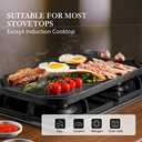 SENSARTE Nonstick Griddle Grill Pan, Pro-Grid Reversible Grill & Griddle Pan, Two Burner Cast Aluminum, Portable for Indoor Stovetop or Outdoor Camping BBQ, 19.5" x 10.7" (Black)
