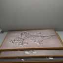 FWIEXA Neutral Floral Wall Art of 3, Framed Beige Botanical Canvas Prints, Minimalist Wildflower Wall Decor, Large Modern Plant Painting, 24x36 Inches Artwork for Living Room, Bedroom, Office, Home