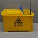 Mind Reader Mop Bucket with Wringer, 22 Qt (5.5 Gallon), Floor Cleaning, Handle, Wheels, 16.25"L x 10.75"W x 24.5"H, Yellow