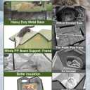 Heated Cat House for Outside Cats in Winter, Large Insulated Heated Outdoor Cat House Weatherproof with Elevated Base & Escape Door, Waterproof Cat Shelter for Multiple Cats Feral Stray Barn Kitty (Green)