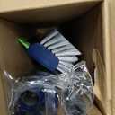 Floor Scrub Brush with Long Handle: 3 in 1 Heavy-Duty Floor Scrubber Brush with Squeegee for Cleaning Tile Bathroom Deck Kitchen Patio - Blue