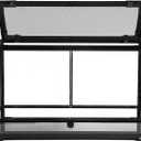 REPTI ZOO Tempered Glass Reptile Terrarium 30 Gallon, Wide Reptiles Tank 30" x 12"x 18" for Reptile Pets Bearded Dragon Gecko Lizard, Double Front Opening Doors Top Screen Ventilation