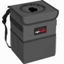 EPAuto Waterproof Car Trash Can with Lid and Storage Pockets, 2.5 Gallon Leakproof, Dark Gray