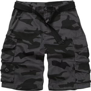 Cargo Short for Men Relaxed Fit Camo Outdoor Hiking Work Cotton Casual Shorts with 9 Pockets No Belt (38)