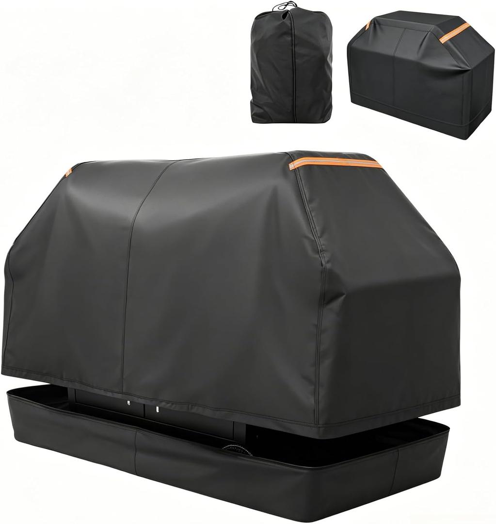 Fully Enclosed Grill Cover 60-Inch,Waterproof Zipper Grill Cover,BBQ Grill Cover Made of 600D,Animal Fade-Resistant,UV-Protection,Gas Grill Cover for Weber,Nexgrill CharBroil and More Black