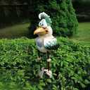 2 x Courtyard Chicken Decoration Yard Decor Backyard Decoration Ornament Landscape Sculptures Decoration Crafts(Blue)