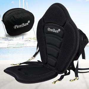 Universal Deluxe Kayak Seat Cushion with Storage Bag for Kayak,Padded Boat,SUP,Canoe,Fishing Boat,Seats with 4 Adjustable Straps (18 Inches)