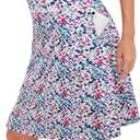 KORALHY 20" Knee Length Skorts Skirts for Women, High Waisted Tennis Athletic Skirt with Zipper Pocket (X-Large, Colorful Flowers)