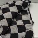 WRENSONGE Checkered Throw Blanket, Black Grey Checkered Soft Cozy Fluffy Warm Hand Made Throw Blankets for Couch, Sofa, Chair, Bed, Picnic,Travel Lightweight Bed Blankets for Men (Throw-XL(50"x 70"))