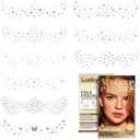 2 x Face Glitter Freckles Makeup Patches Silver Glitter Freckles Face Tattoo 9 Style Set Speckles Sparkle Freckle Temporary Tattoo Beauty Face Freckles Waterproof Faux Fake Freckle for Music Party Makeup