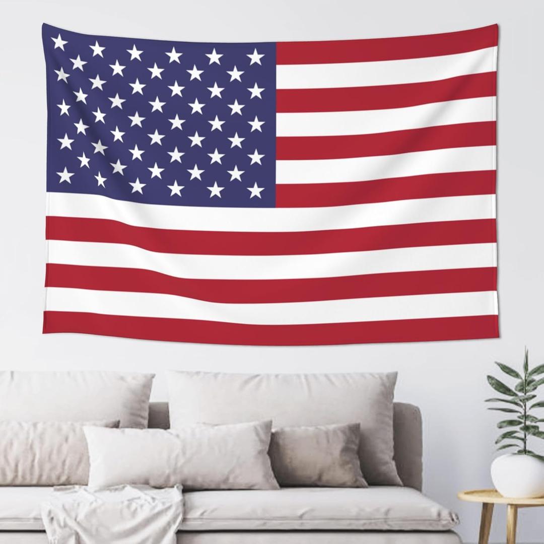 JUHIOPOI American Flag United States Tapestry Wall Decoration, Art Tapestries Wall Hanging, Banner Wall Tapestry For Dorm Bedroom Living Room College Dorm Home Decor 60x80in