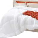 Bedsure Comforters Queen Size - Duvet Insert Contrast GentleSoft Down Alternative Comforter Quilted All Season Duvet with 8 Tabs, Machine Washable, Gifts for Women, White, Queen 88 x 88 Inches