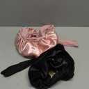 2 PCS Kids Bonnet for Girls Double Layer Silk Satin Bonnet Sleep Cap for Child Curly Natural Hair 3-12Y (pink&black)