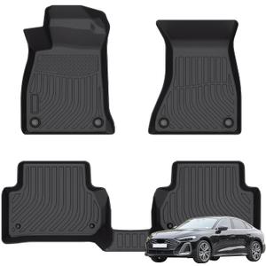 Priprilod Floor Mats Fit for Audi A5/S5 Sedan or Sportback 2018-2025 All Weather Protector TPE Floor Liners Custom Fit Car Mats Non-Slip,Only Sedan or Sportback Models