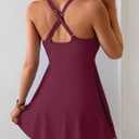 B2prity One Piece Swimdress Swimsuits for Women Tummy Control Swim Dress Cute Modest Skirt Bathing Suit (Purple, XL)
