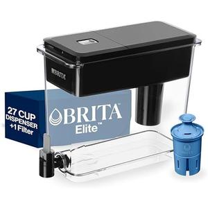 Brita UltraMax Elite Water Filter Dispenser, Removes 99% of Lead, Includes 1 Filter, 27-Cup, Black